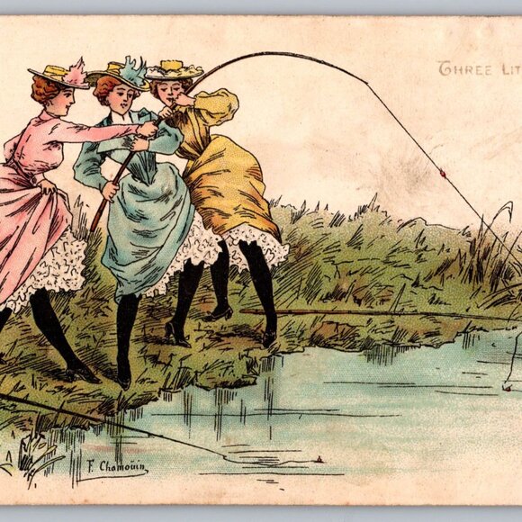 Postcard Unposted Three Little Maids #1221 - Picture 1 of 2